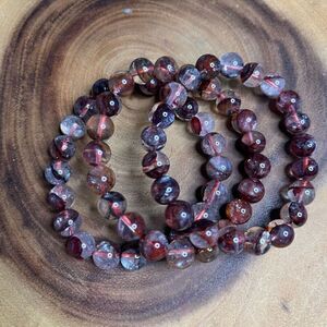 Fire Quartz beaded stretch bracelet ONE NEW reiki meditation crystal healing 8mm